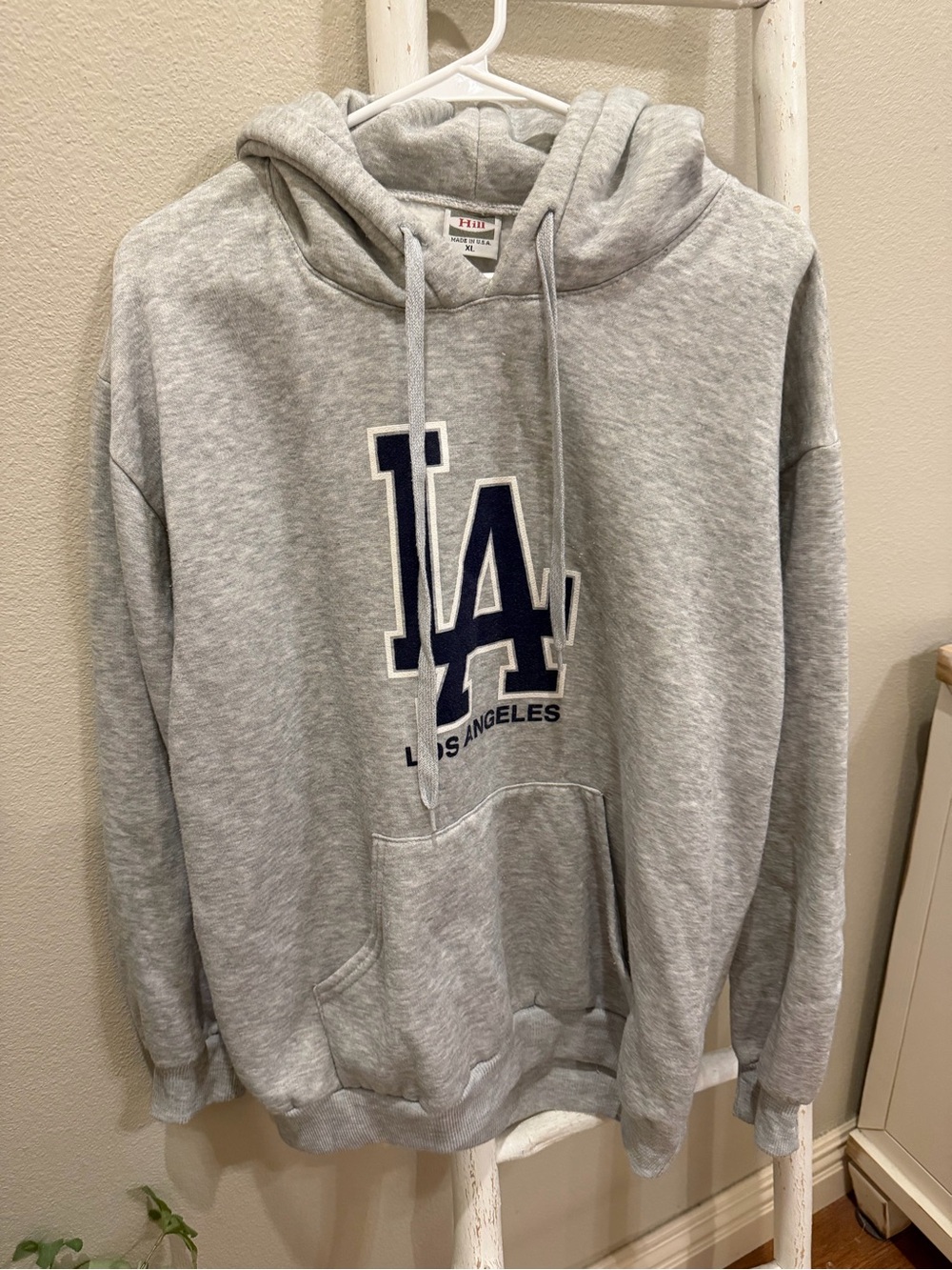 Los Angeles LA Men's Gray Hoodie Sweatshirt vintage